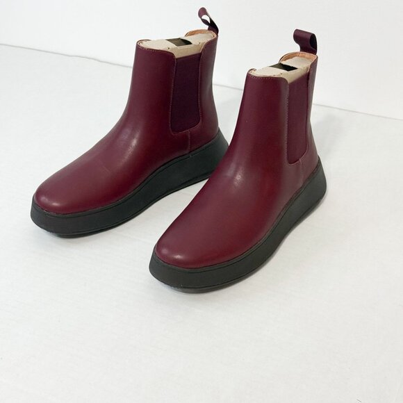 FitFlop NWB Sz 8 F-Mode Plummy Leather Flatform Chelsea Bootie - Picture 4 of 11